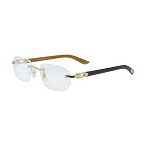 Elegant Rimless Glasses with Gold and Brown Accents CARTIER SUNGLASSES & FRAMES